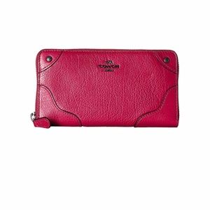 COACH Grain Leather Mickie Accordion Zip Wallet
